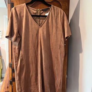 Brown suede mini dress